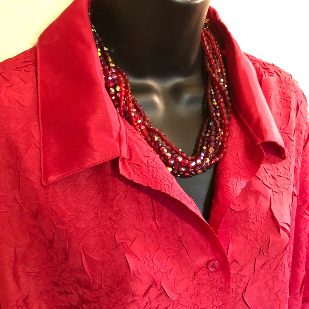 Chico’s Silky Red Blouse